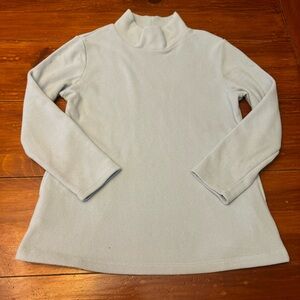 Dudley Stephen’s Girls Size 12 Light Blue Terry Fleece Mock Neck Top